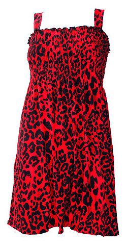 VESTIDO DE TIRANTES LEOPARDO ROJO